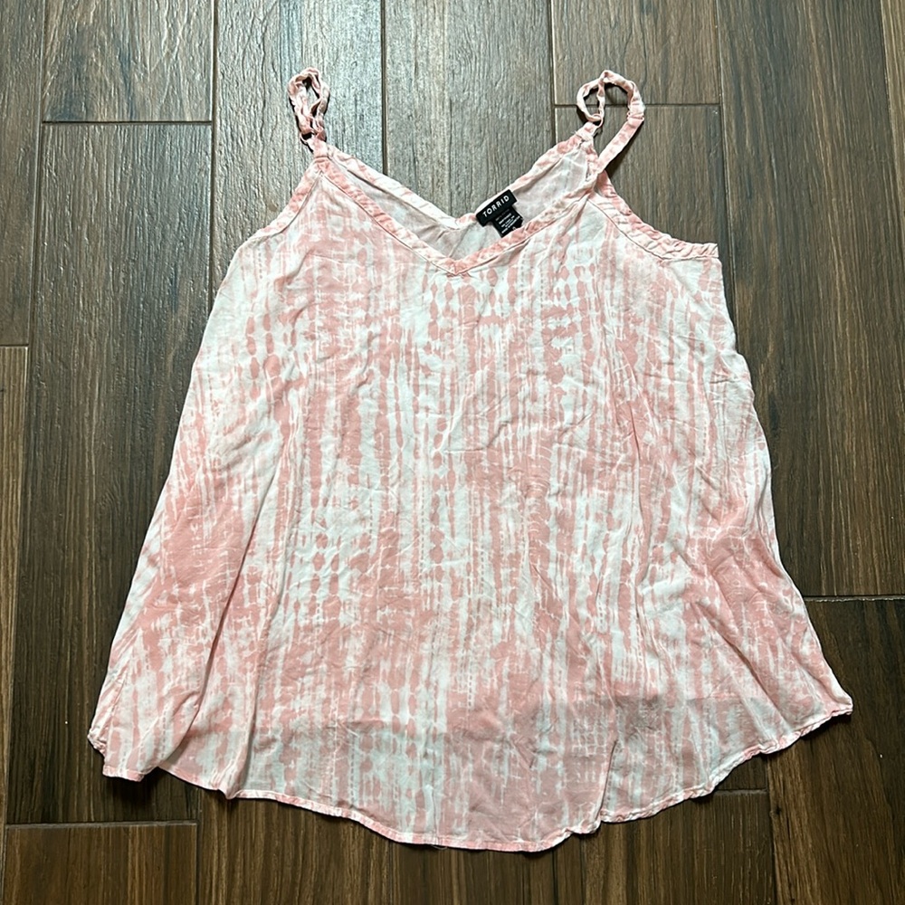 Torrid‎ Camisole Tank Top sz 0 Pink and White
